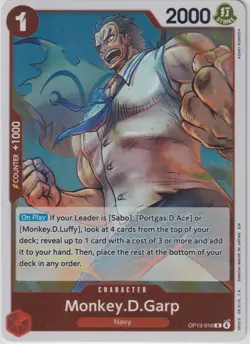 1x - One Piece TCG Carrying on His Will - Monkey D. Garp OP13-016 Rare - NM - Image 1