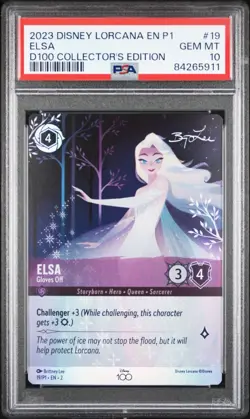 Disney Lorcana Elsa - Gloves Off Alternate Art Promo Foil D100 #19 PSA 10 EN - Image 1