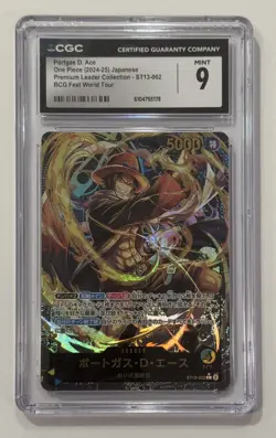 One Piece Portgas.D.Ace ST13-002 Alt - Premium Card Leader Collection JP - CGC9 - Image 1
