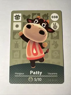 038 Patty Amiibo Card 038 Series 1 Animal Crossing Nintendo Switch NA Region - Image 1