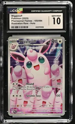 WIGGLYTUFF Phantasmal Flames Illustration Rare #105 CGC 10 Pokemon - Image 1