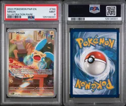 2023 POKEMON PAR EN-PARADOX RIFT ILLUSTRATION RARE #194 MINUN PSA 9 - Image 2
