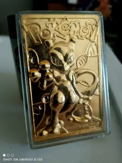 Pokemon Gold Mewtwo Card 1999 Burger King 23K Gold Plated Mewtwo Card OBO - Image 1