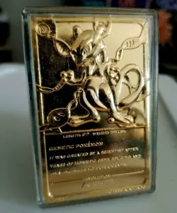 Pokemon Gold Mewtwo Card 1999 Burger King 23K Gold Plated Mewtwo Card OBO - Image 2