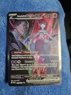 Team Rocket's Mewtwo ex 231/182 SIR Destined Rivals Holo Pokemon Card NM - Image 1