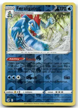 FERALIGATR 057/264 RARE REVERSE HOLO FUSION STRIKE POKEMON NEAR MINT - Image 1