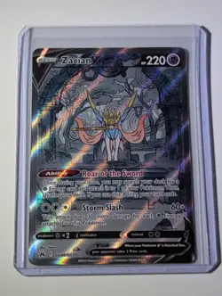 Pokemon TCG Zacian v GG48/GG70 Crown Zenith Galarian Gallery Ultra Rare - Image 1