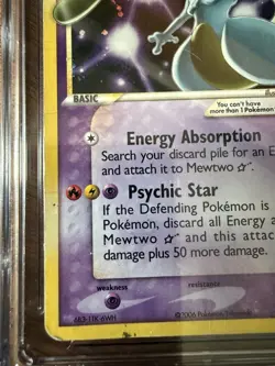 CGC 3 Gold Star Mewtwo 103/110 Holon Phantoms Holo 2006 Pokemon TCG English - Image 4