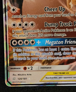 2019 Pokemon Team Up Eevee & Snorlax GX Tag Team #120/181 EX-NM - Image 5