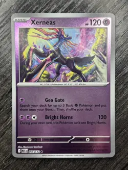 Xerneas 64/132 ME01: Mega Evolution Reverse Holo Rare Pokemon TCG NM - Image 1