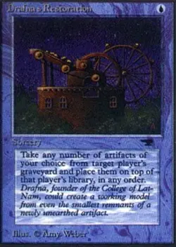 MTG Drafna's Restoration, Antiquities, Heavily Played, English - Image 1