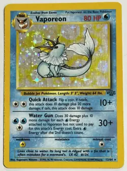 Pokemon Vaporeon 12/64 Holo Rare Jungle Unlimited WOTC Vintage Lightly Played - Image 1