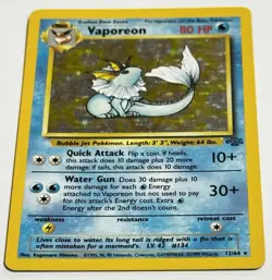 Pokemon Vaporeon 12/64 Holo Rare Jungle Unlimited WOTC Vintage Lightly Played - Image 3