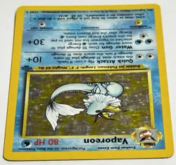Pokemon Vaporeon 12/64 Holo Rare Jungle Unlimited WOTC Vintage Lightly Played - Image 5