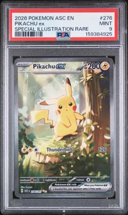 2026 POKEMON ASC EN-ASCENDED HEROES SPECIAL ILLUSTRATION RARE PIKACHU EX PSA 9 - Image 1