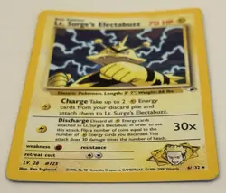 Pokemon Lt. Surge’s Electabuzz 6/132 Holo Rare Gym Heroes WOTC Lightly Played - Image 2