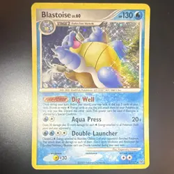 Pokemon TCG Blastoise 2/127 Platinum Holo Holo Rare EN HP130 Stage 2 2009 - Image 2