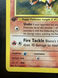 Pokemon Blaine's Growlithe Gym Heroes 35/132 Regular 1st Edition Uncommon (NM) - Image 4
