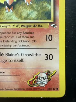 Pokemon Blaine's Growlithe Gym Heroes 35/132 Regular 1st Edition Uncommon (NM) - Image 5