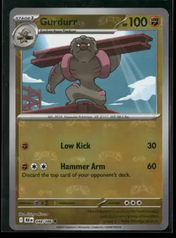 Gurdurr (Master Ball Pattern) 048/086 Common Black Bolt Pokemon NM/M - Image 1