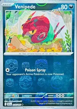 Venipede (Master Ball Pattern) 054/086 Common Black Bolt Pokemon NM/M - Image 4