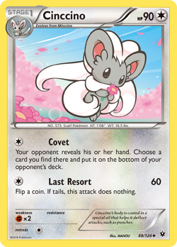 Cinccino 88/124 UC Fates Collide LP Pokemon - Image 4