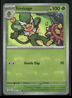 Simisage (Master Ball Pattern) 005/086 UC Black Bolt NM/M Pokemon - Image 1