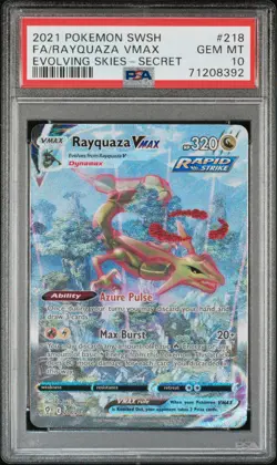 Pokemon Evolving Skies Rayquaza VMAX 218/203 Alternative Art Alt Holo PSA 10 - Image 2