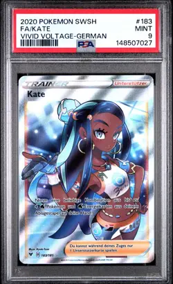 Nessa Full Art #183 PSA 9 Mint 2020 Pokemon Vivid Voltage German - Image 2