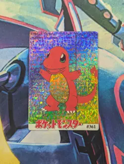 Pokemon Japanese Vintage Prism Vending Sticker Bandai Cardass Charmander Rainbow - Image 1