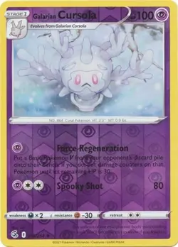GALARIAN CURSOLA 118/264 FUSION STRIKE POKEMON (REVERSE HOLO, NM) - Image 1