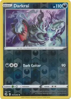 DARKRAI 167/264 FUSION STRIKE POKEMON (REVERSE HOLO, NM) - Image 1