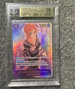 One Piece Mr.2.Bon.Kurei(Bentham) Alternate Art EB01-061 BGS 10 Gem Mint - Image 1