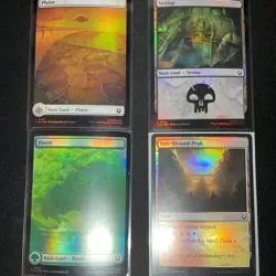 Magic: The Gathering Foil Land Lot - 4 Cards, Plains, Swamp, Forest, Sun-Blesse… - Image 1