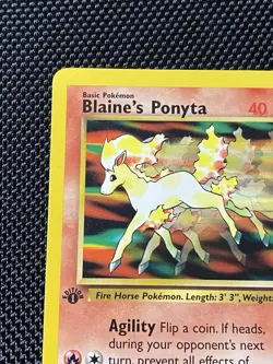 Blaine's Ponyta 63/132 1st Edition Gym Heroes Common Pokemon Card LP+ - Image 2