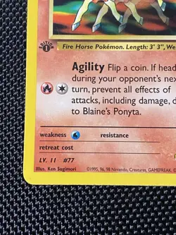 Blaine's Ponyta 63/132 1st Edition Gym Heroes Common Pokemon Card LP+ - Image 5