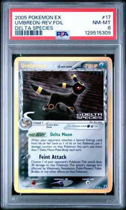 PSA 8 UMBREON 17/113 | Delta Species Reverse Holo Stamped Pokemon Card - Image 2