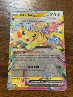 Pokemon TCG Pikachu EX Surging Sparks Ultra Rare Card 057/191 Scarlet & Violet - Image 1