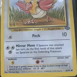 Spearow 62/64 Pokemon Cards WOTC TCG: Base Set 1999 LP UK Rare - Image 4