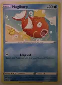 Magikarp Cute Pokemon TCG Card w/ Derpy Pikachu - Image 1