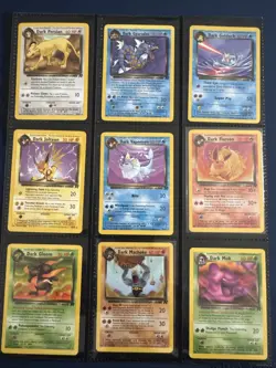 Old Dark Pokemon Cards VINTAGE Collection Non Holo Team Rocket 9 Card Lot - Image 1