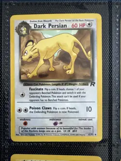 Old Dark Pokemon Cards VINTAGE Collection Non Holo Team Rocket 9 Card Lot - Image 2