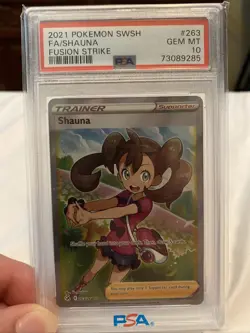 Pokemon TCG Shauna Fusion Strike Full Art Trainer Ultra Rare Holo Card 263/264 - Image 1