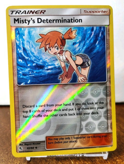 POKEMON MISTY'S DETERMINATION 62/68 REVERSE HOLO HIDDEN FATES LP-NM - Image 1