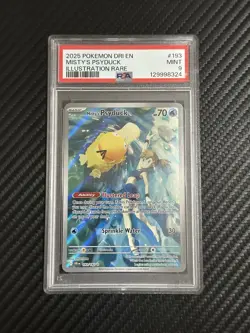 Misty's Psyduck 193/182 Illustration Rare Dri En-destined Rivals Pokemon PSA 9 - Image 1