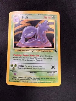Muk 13/62 Holo Rare - Pokemon Fossil - Vintage WOTC MP - Image 1