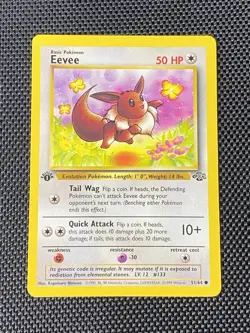 1999 Pokemon Jungle Eevee 1st Edition #51/64 Common LP+ - Image 1