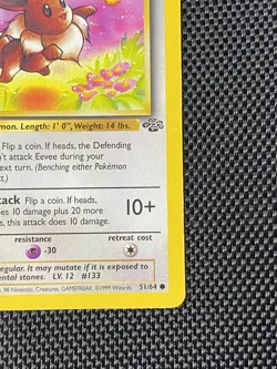 1999 Pokemon Jungle Eevee 1st Edition #51/64 Common LP+ - Image 4