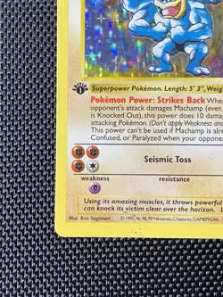 1999 Pokemon Base Set 1st Edition Machamp 8/102 Holo Rare 8/102 LP - Image 5