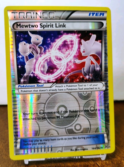 POKEMON MEWTWO SPIRIT LINK 144/162 REVERSE HOLO TRAINER BREAKTHROUGH LP - Image 1